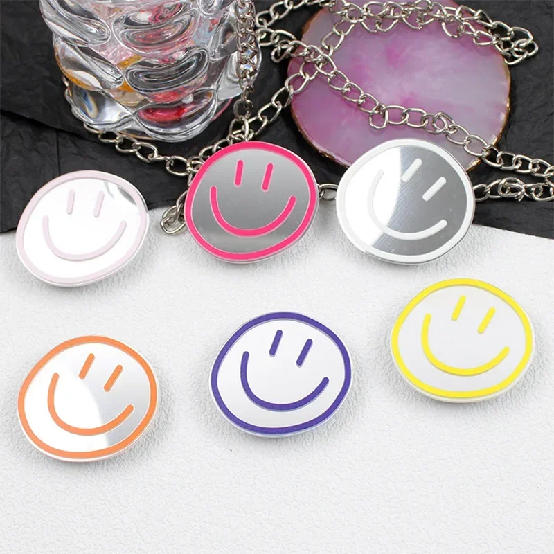 

Y2K корейский милый круглый принт выражение макияж зеркало кронштейн ручка для телефона держатель Griptok кольцо аксессуары подставка для телефона держатель