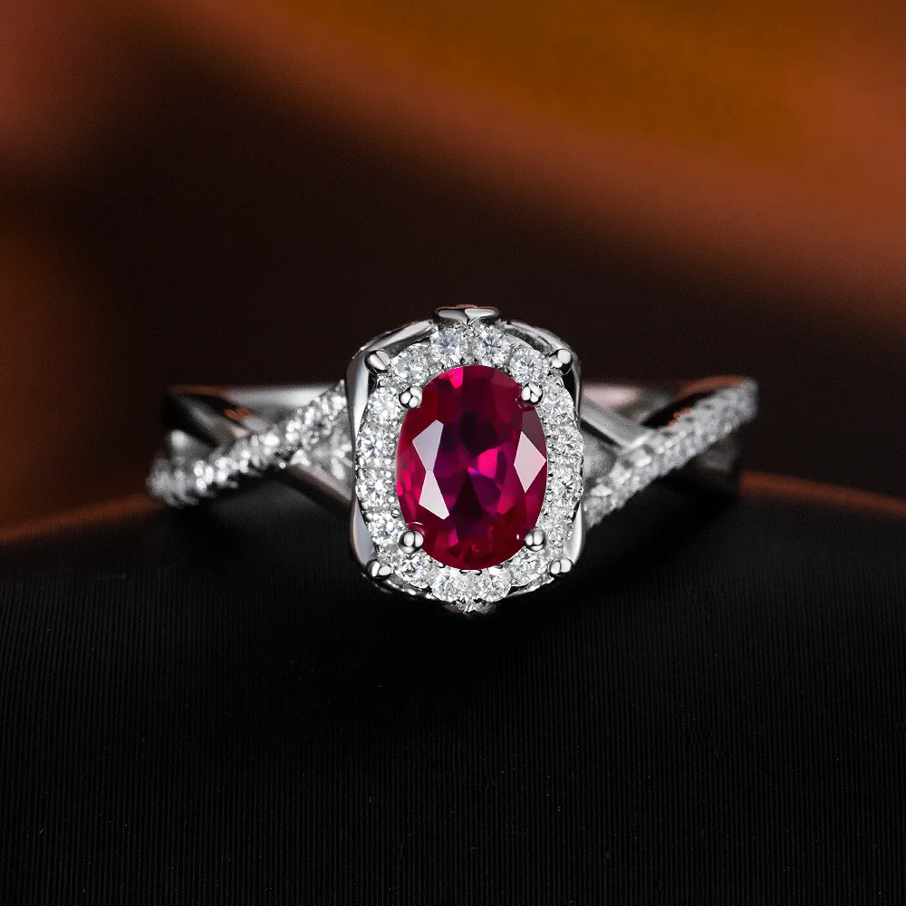 

Новое серебро S925, простое кольцо с бриллиантом в форме яйца 5*7, красное, синее, зеленое, 1 карат, кольцо, свадебные украшения