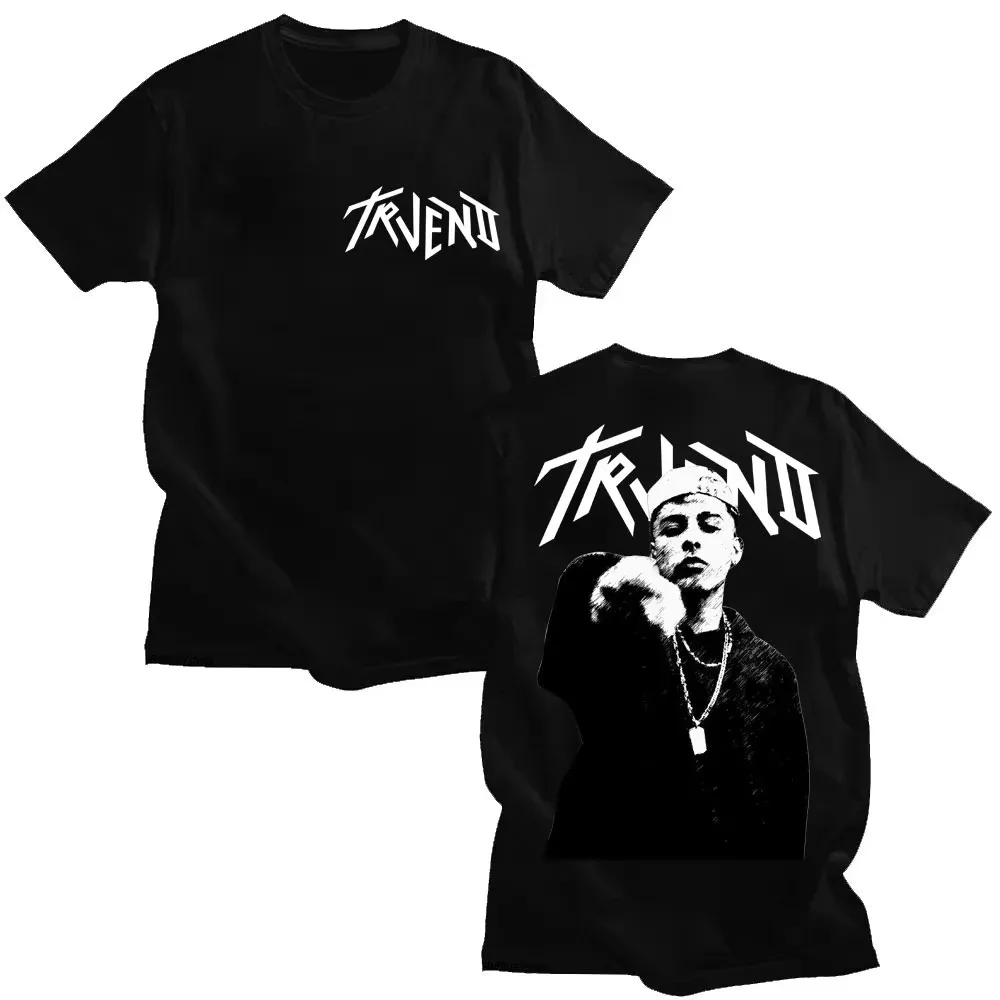 

Рэпер Trueno Album Tour 2025 Футболка с графическим рисунком Мужская мода Хип-хоп Ретро Хлопковые футболки большого размера с короткими рукавами Мужская уличная одежда