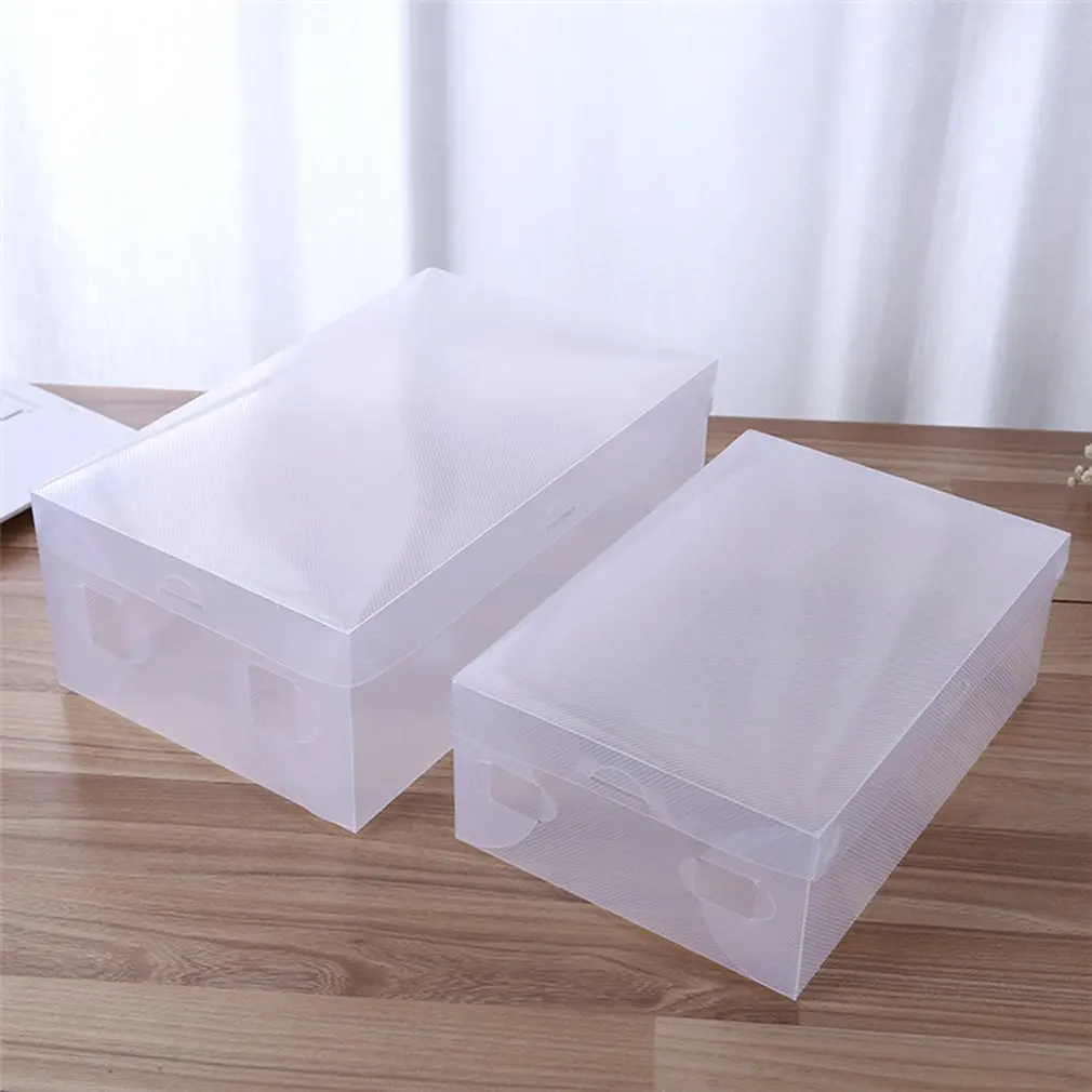 Shoe Box Transparent Plastic Shoe Storage Box Foldable Shoes Case Holder Thickened Drawer Shoes Organizer Boxes 33*20*12cm