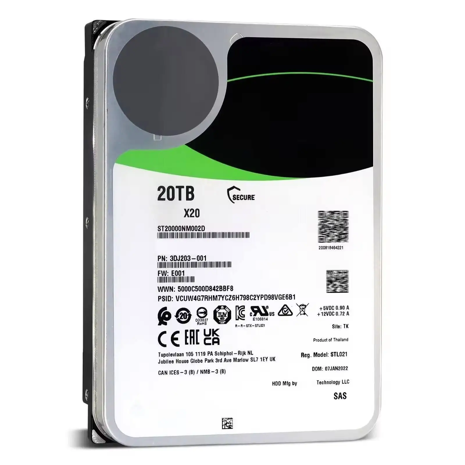 Customized HDD X20 20TB ST20000NM007D ST20000NM000D ST20000NM002D ST20000NM003D ST20000NM005D 7200Rpm 256MB SATA 3.5