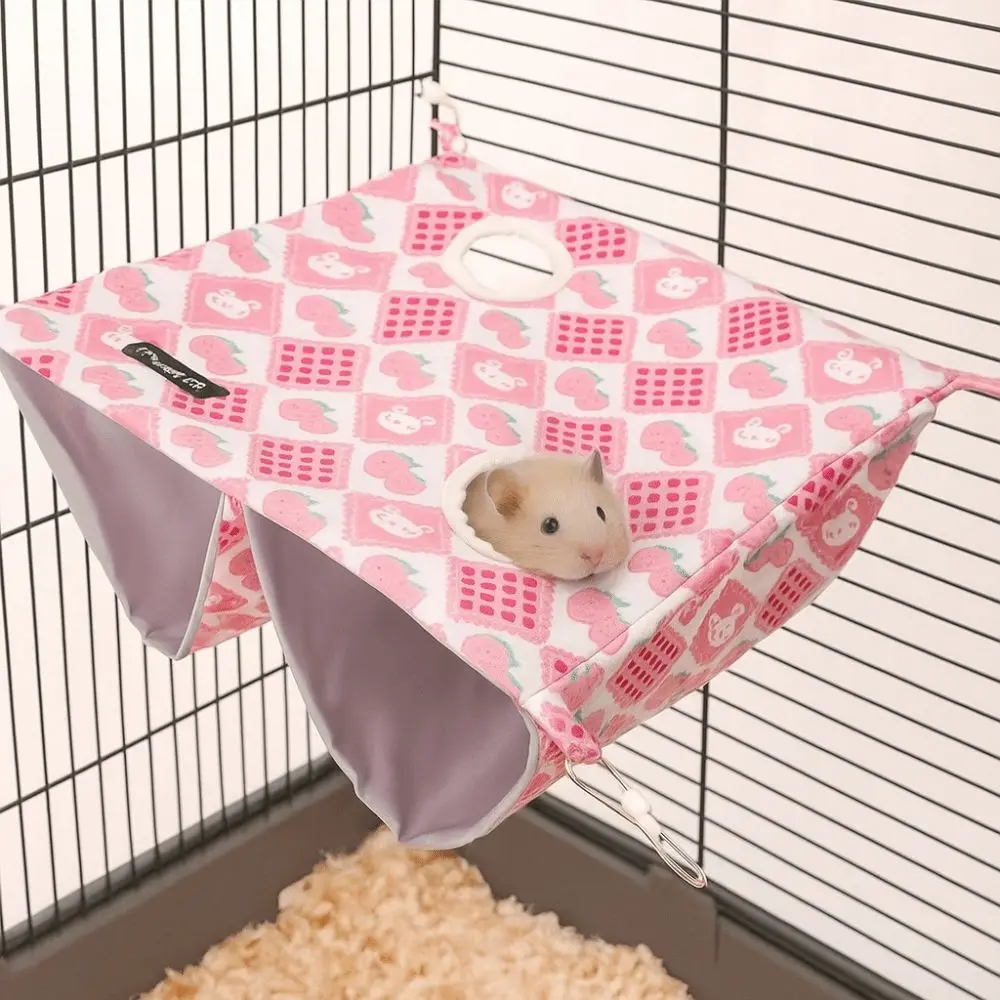 

Cartoon Pattern Hanging Ferret Hammock Waterproof Multi-Sided Opening Double Layer Hammock Breathable Pet Sleeping Bed