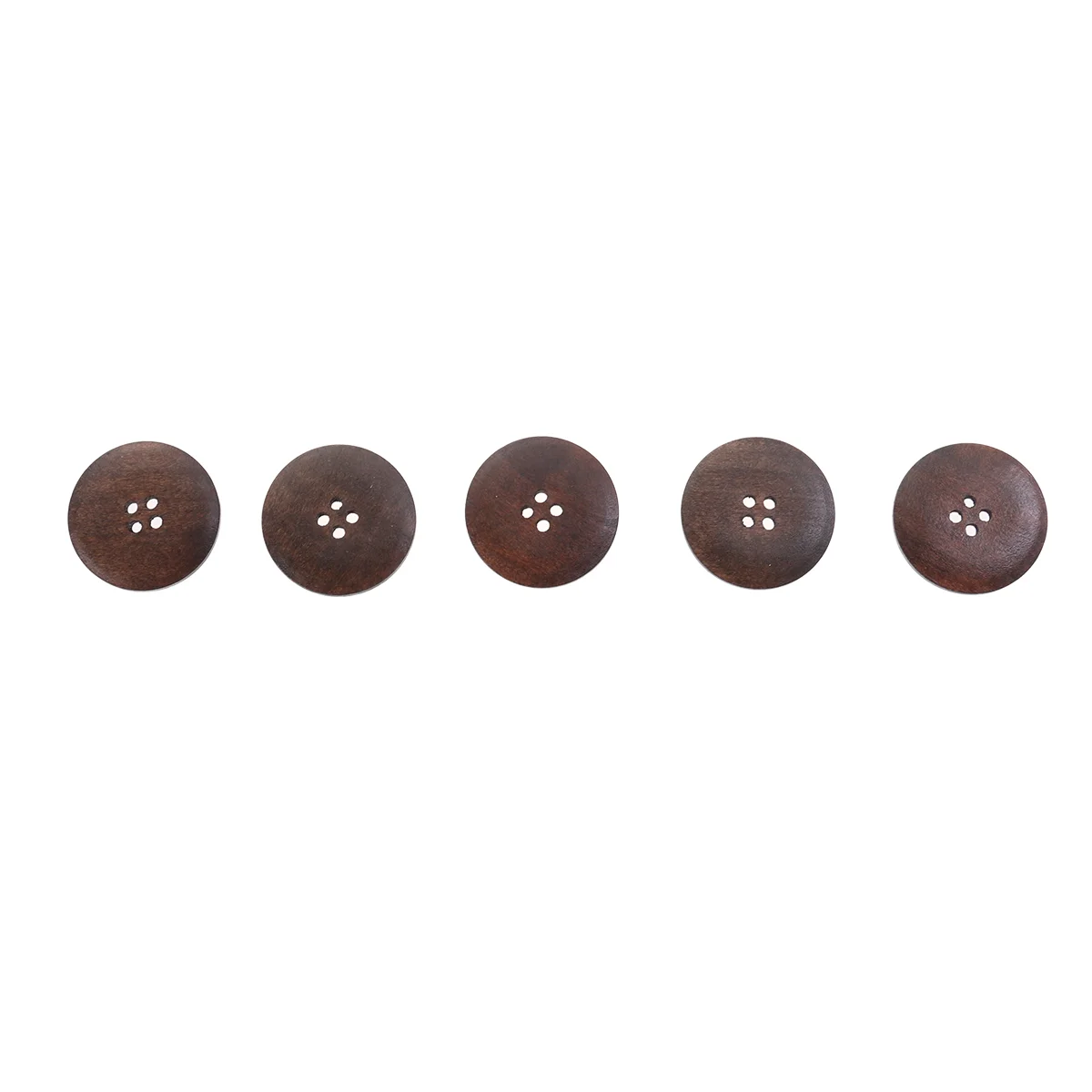 20PCS 35MM Wooden Buttons Round Sag Four Holes Pattern Decorative Buttons for Sewing Scrapbooking Crafts (Dark Coffee)