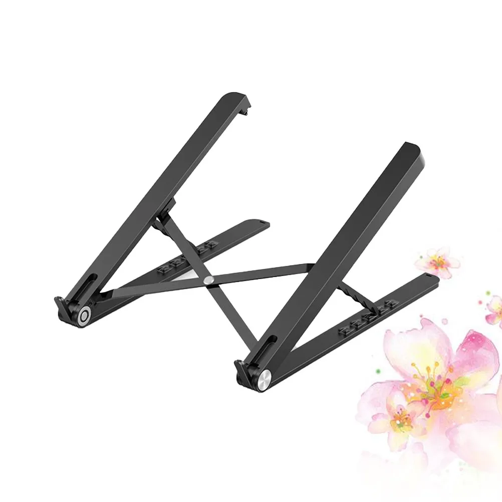

1Pcs Ergonomic Adjustable Laptop Rack Foldable Portable Computer Stand for Home Office Travel Simplifies Desktop Storage Black