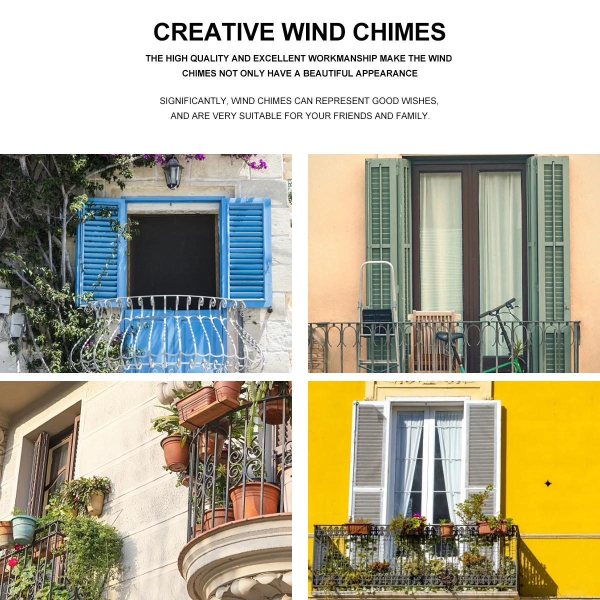 

Angel Stained Glass Wind Chimes Painted Pendant Unique Design Garden Balcony Outdoor Hanging Wind Tubes Creative Decorative