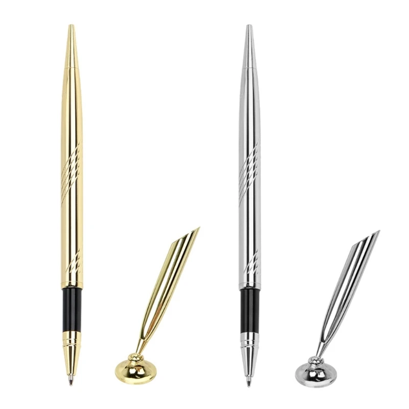 

5 Pieces Reception Pen Ballpoint Pen Counter Service Pen with Base for Banks