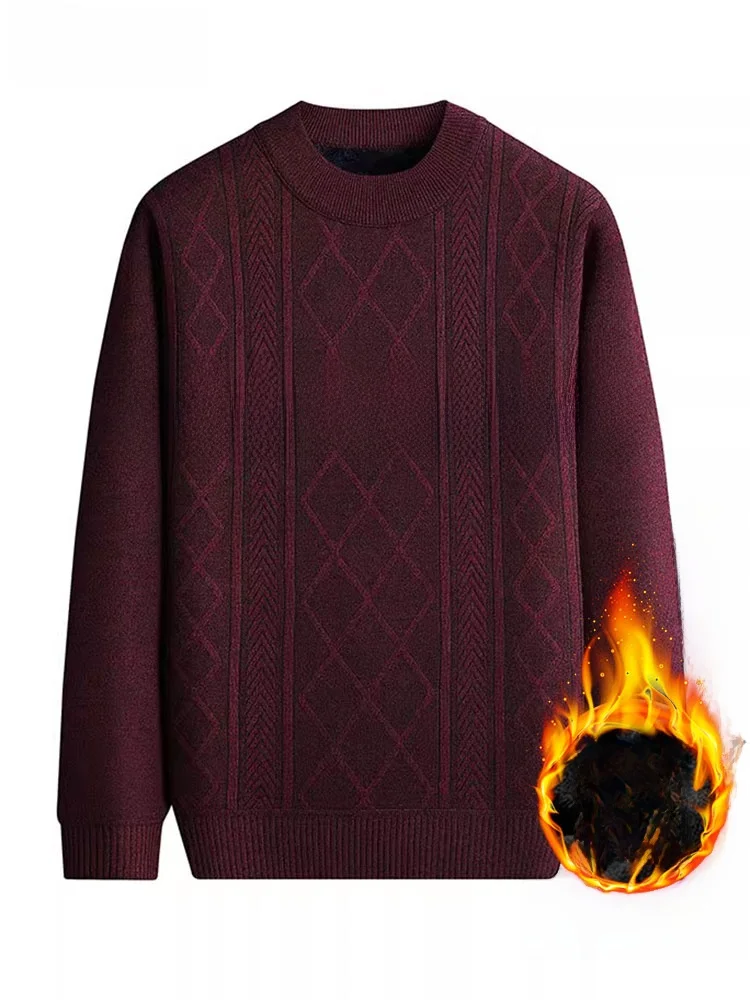 

Yaloo Men's Fce Lined Thiened Knitted Sweater Autumn Winter New Sle Dad Clothes Chinese Zodiac Year Men's Faion