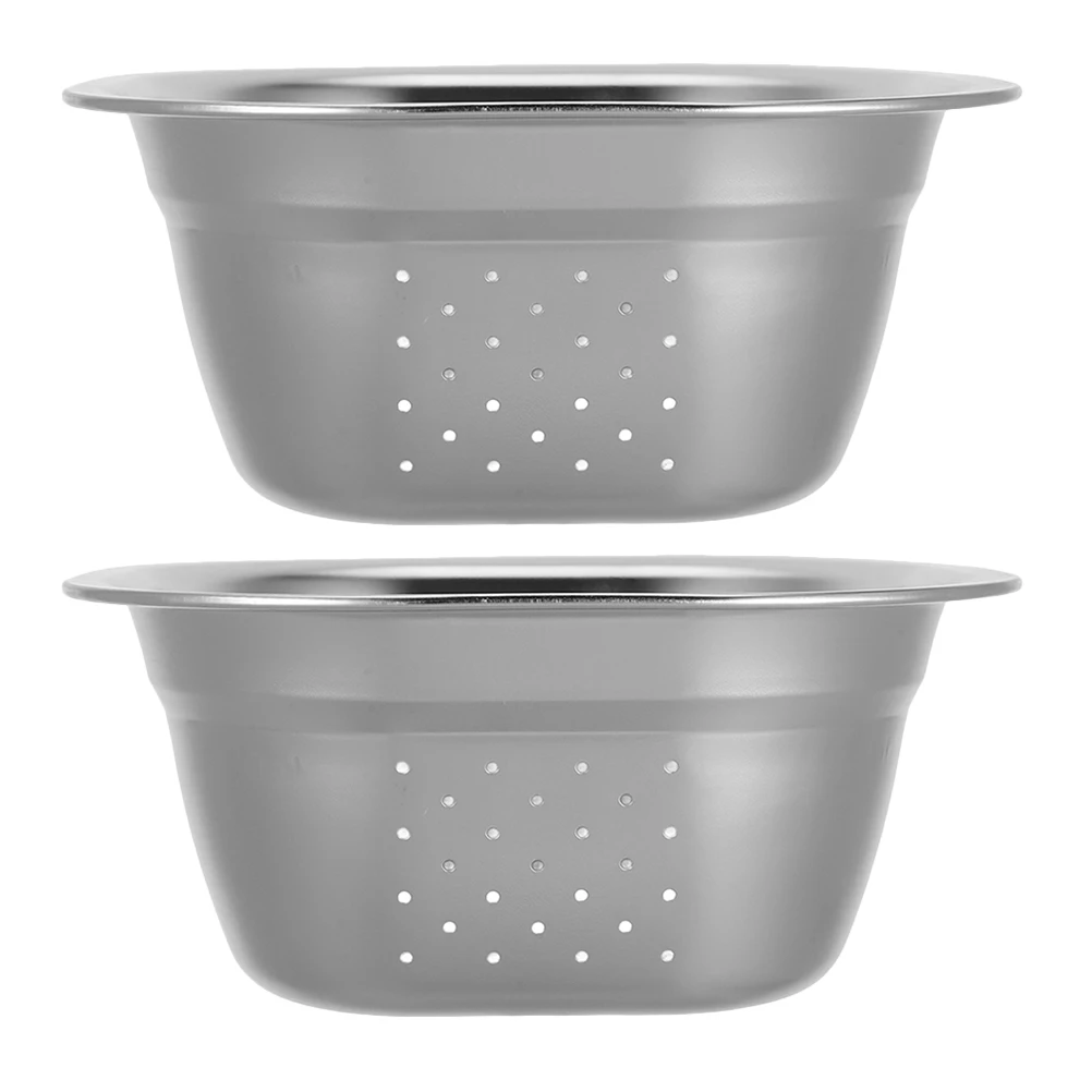 

2 Pcs Basin Kitchen Sink Rice Washer Strainer Colander Vegetable Sink Colander Drain Rice Sieve Fruit Bowl Metal Strainer