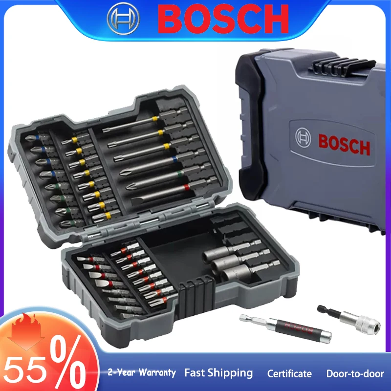 43Pcs Screwdriver Bits Kit BOSCH Screwdriver Accessories 25mm 75mm Screwdriver Bits Sleeve Extension Rod Screwdrivers Kit