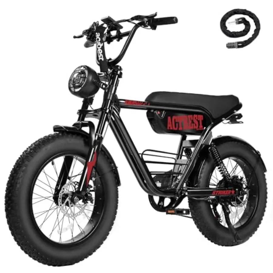 

All-Terrain Electric Dirt Bike for Adults on Mountains and Snow: 20 Fat Tire Aluminum Alloy Frame Black 1500W Peak Power Hydrau