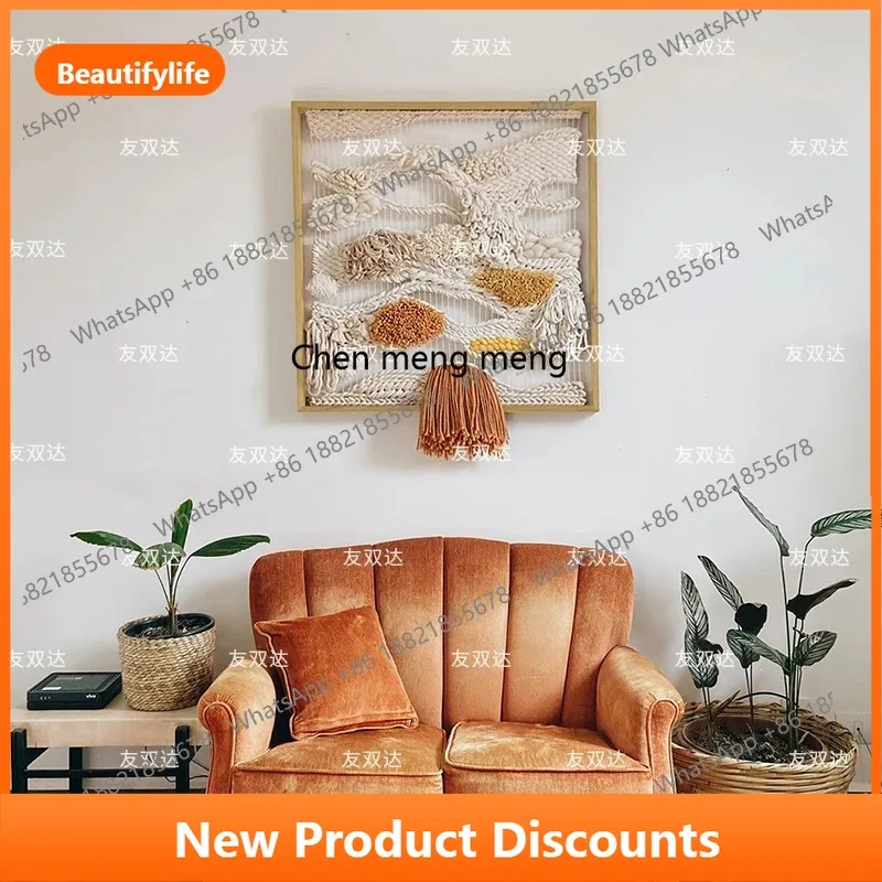 

C56 Wabi-sandy wind hanging paintings, advanced sense, hand-woven rope three-dimensional, background wall decorative paintings