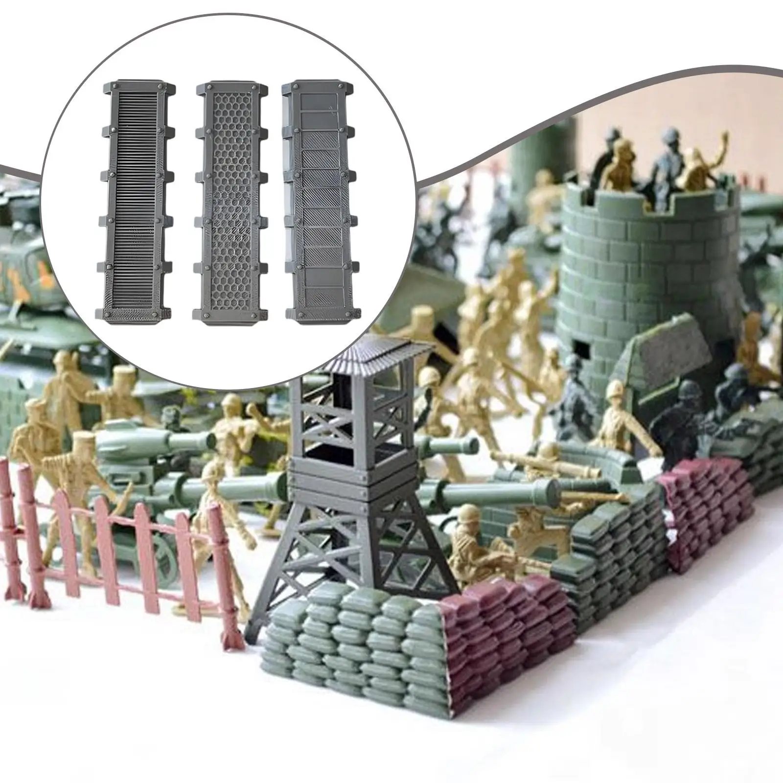 

3x Connecting Hill Gray,Scenery Wargame DIY Tabletop Ornament,Realistic Multifunctional Miniature Battlefield Model Accessory