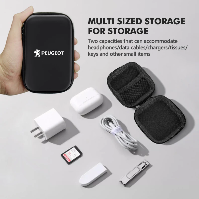شعار سيارة سماعة صندوق منظم إيفا سستة سماعة حقيبة للتخزين اكسسوارات لبيجو 307 106 206 308 208 407 508 406 207 607 #2