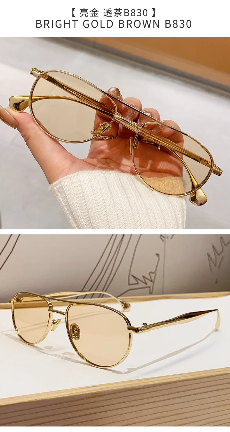 Trendy Beliebte Metall Pilot Sonnenbrille Frauen Männer Outdoor Luxus Designer Shades Sommer Reisen Stick Sonnenbrille Männlich UV400 – Detail 11