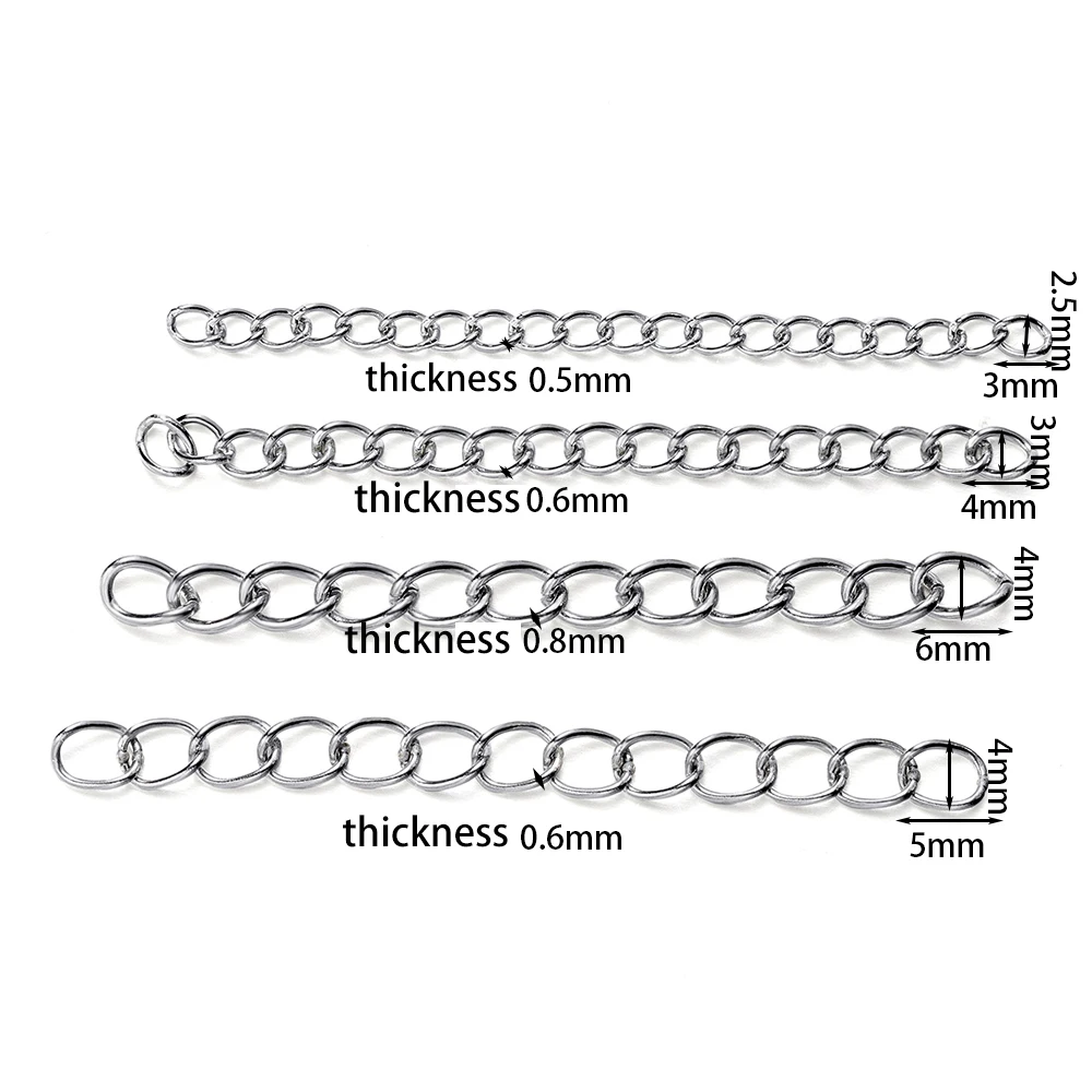 50pcs/lot 5cm Length Tone Extension Tail Chain Lobster Clasps Connector For DIY Jewelry Making Findings Bracelet Necklace