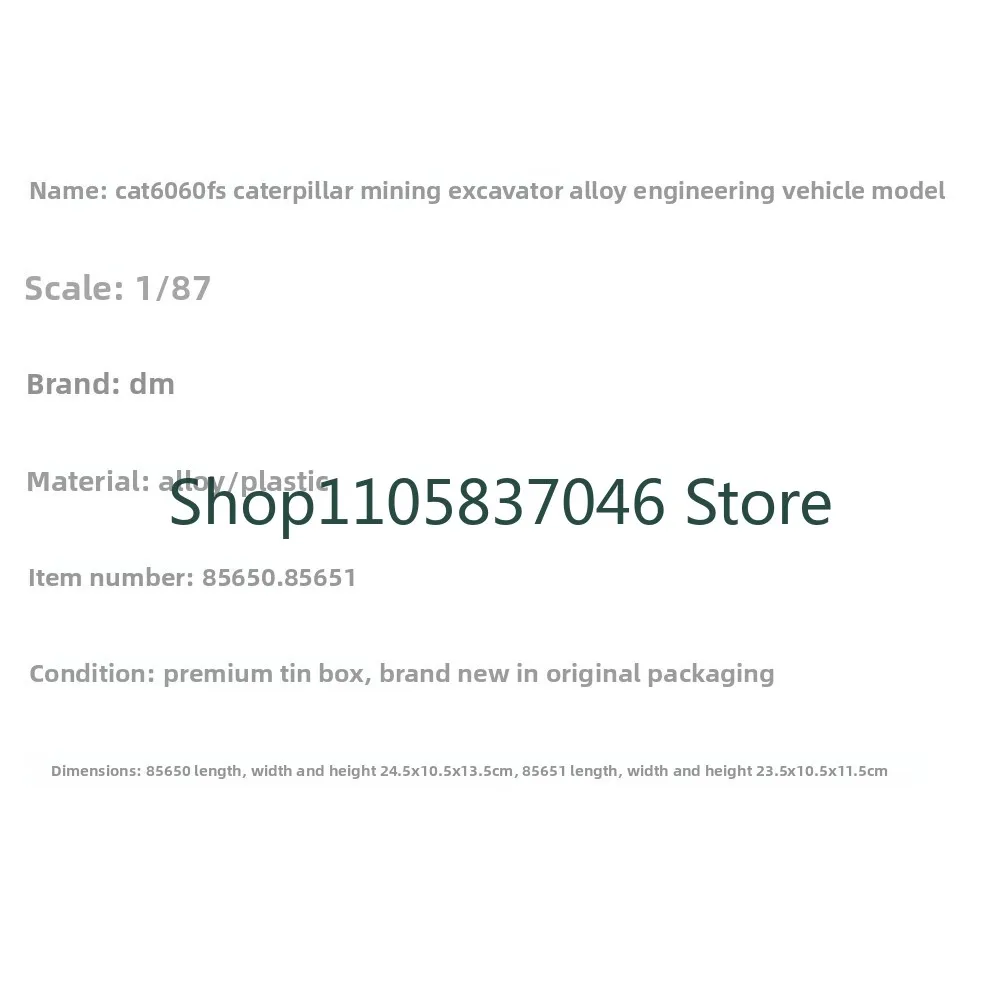 85651 1:87 CAT6060FS excavator alloy engineering vehicle model 85650 ornament