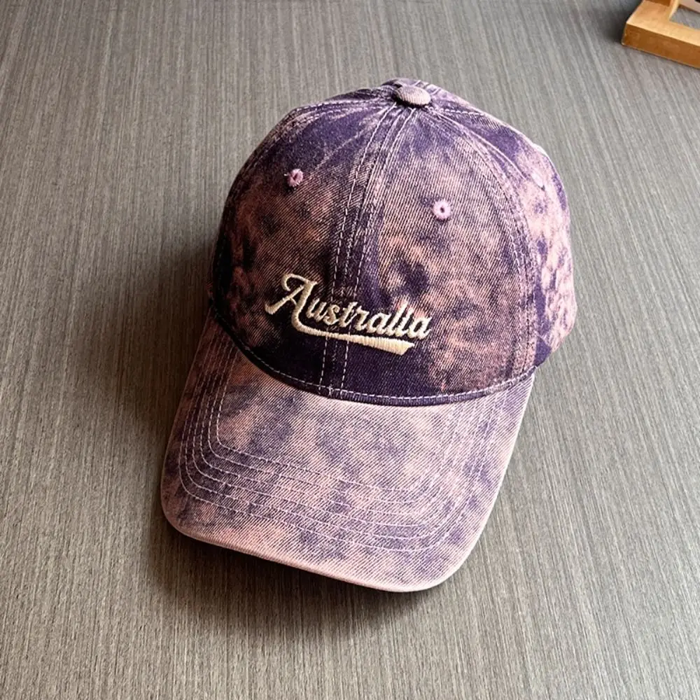 

Korean Style Denim Baseball Cap Wide Brim Adjustable Letter Embroidery Peaked Cap Sunscreen Cotton Casual Duckbill Hat Sports