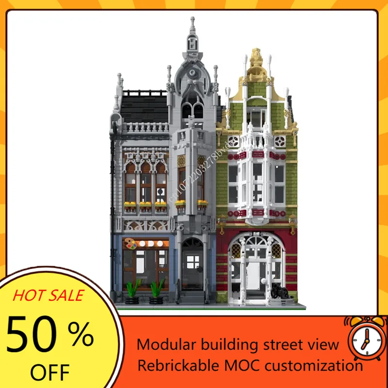 

3440 шт. модульный военный музей MOC City Street View DIY современная головоломка на заказ архитектура коллекция серии игрушки на день рождения подарки