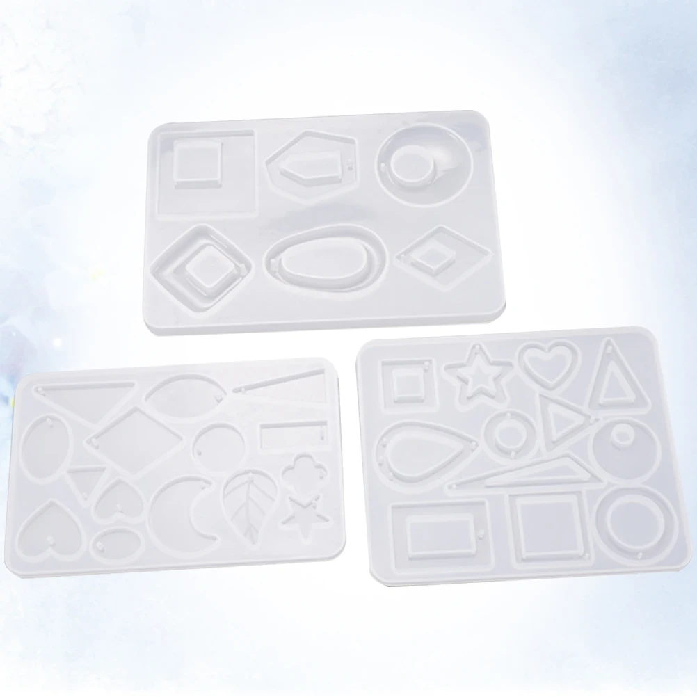 

3pcs Silicone Earring Molds Durable Diy Jewelry Mold Set Pendant Necklace Bracelet Ring Resin Clay Craft Kits Star Shell Diamond