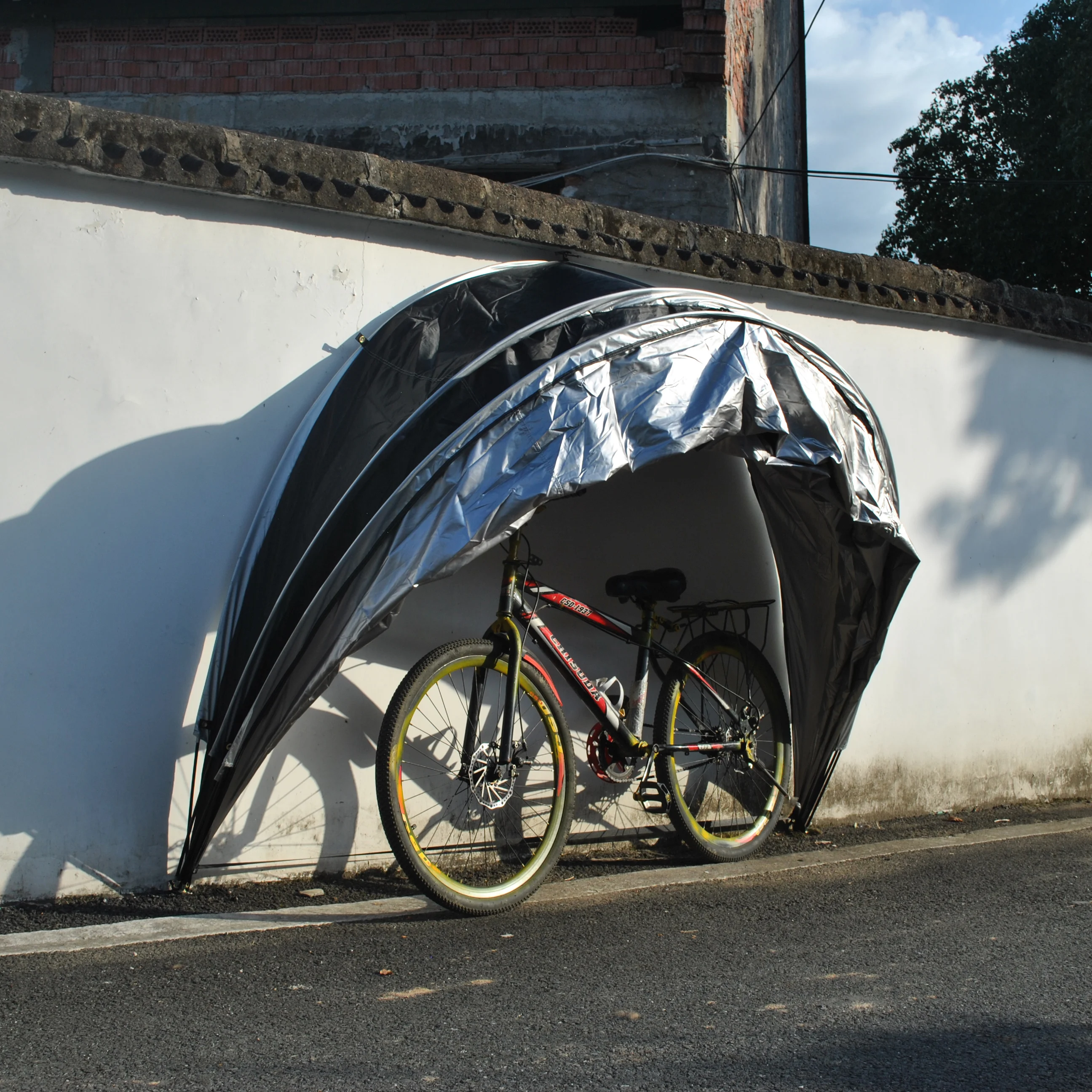 Garage Tent or 2 Motorcycle Storage Tent, Rainproof, Dustproof, Multi-function, Sundry Room,Fence, Hanging on Wall, 3 Bicycles