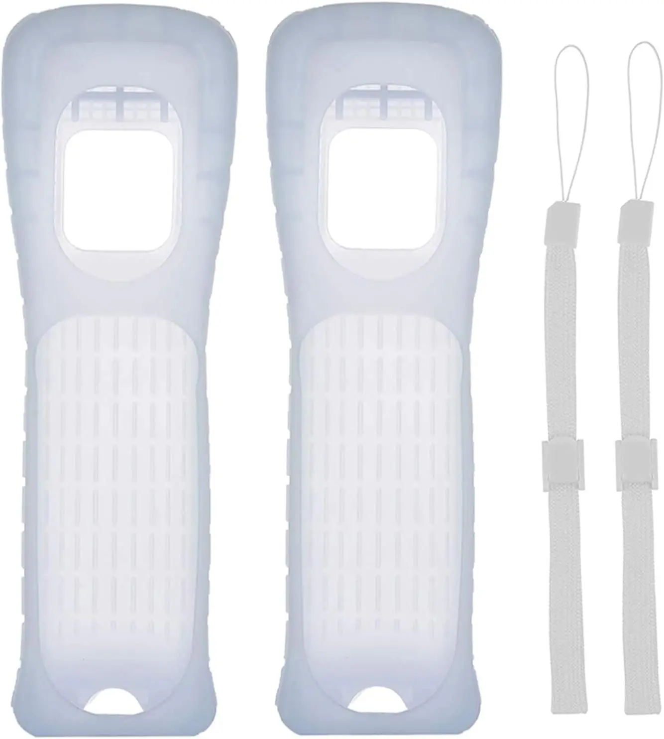 

2 Pack Silicone Case Cover with Wrist Strap for Wii Remote Controller White