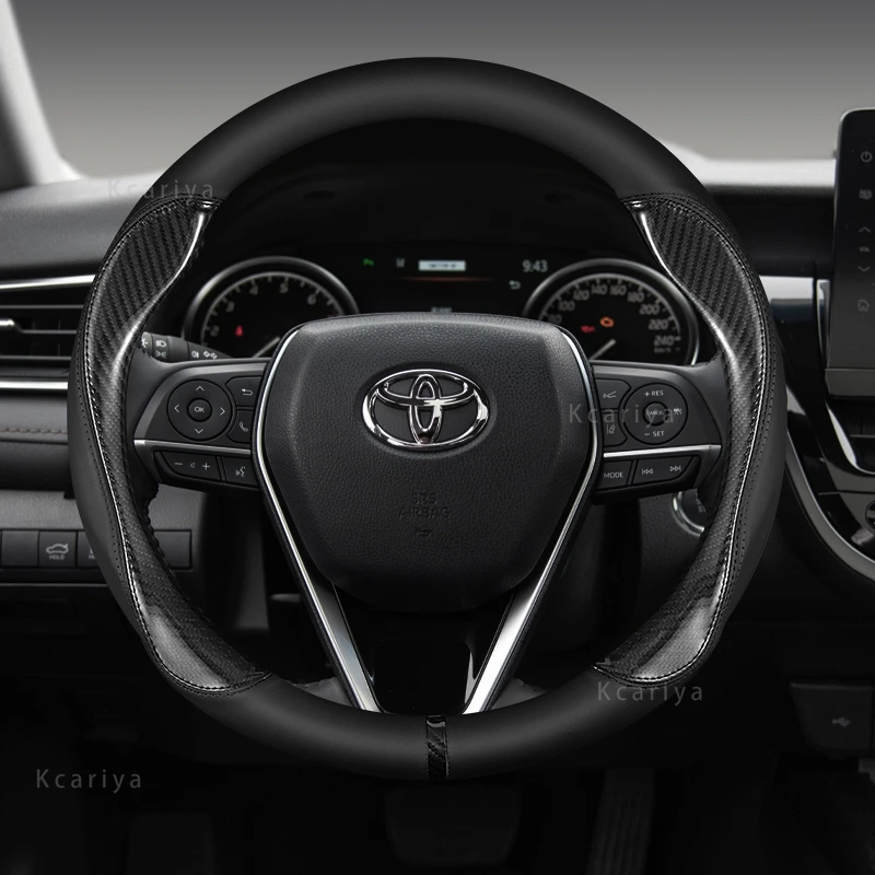 

Car Steering Wheel Cover Non-Slip 38cm 15" Leather For Toyota Corolla CH-R Camry Rav4 Auris Prius Yalis Avensis Auto Accessories