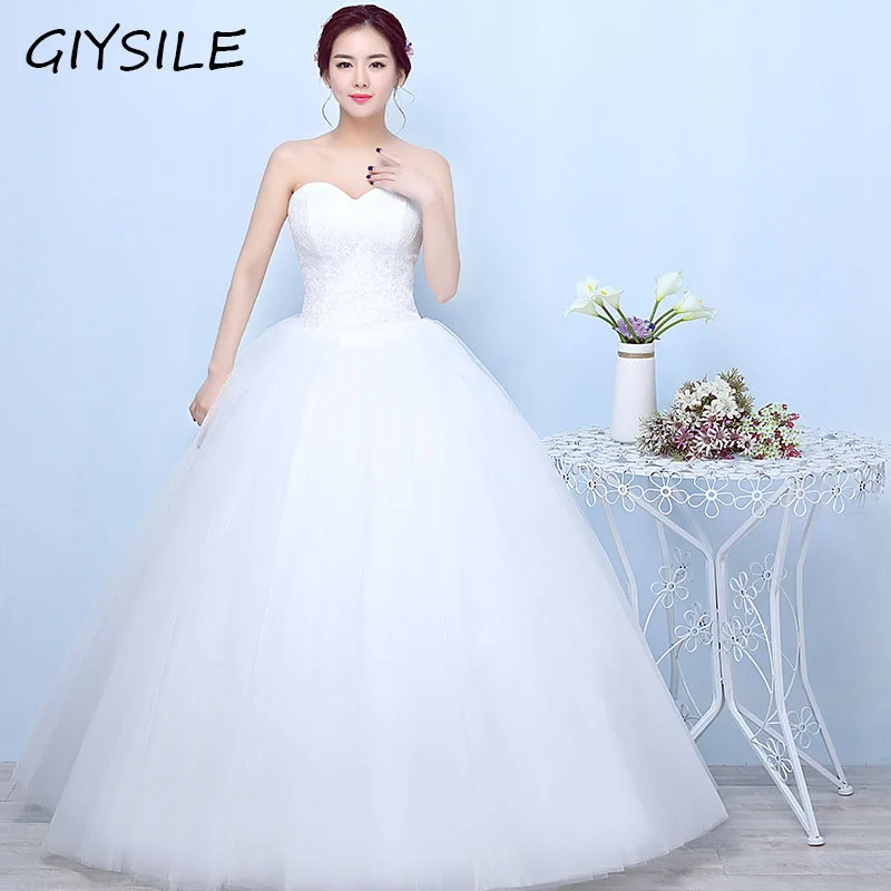 GIYSILE-Robe de Mariée sans Bretelles, Longueur au Sol, Style Coréen Minimaliste, Coupe Cintrée, Éducative, pour Femme