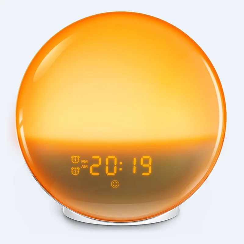 Simulated sunrise wake-up light LED electronic alarm clock light, colorful ambient light