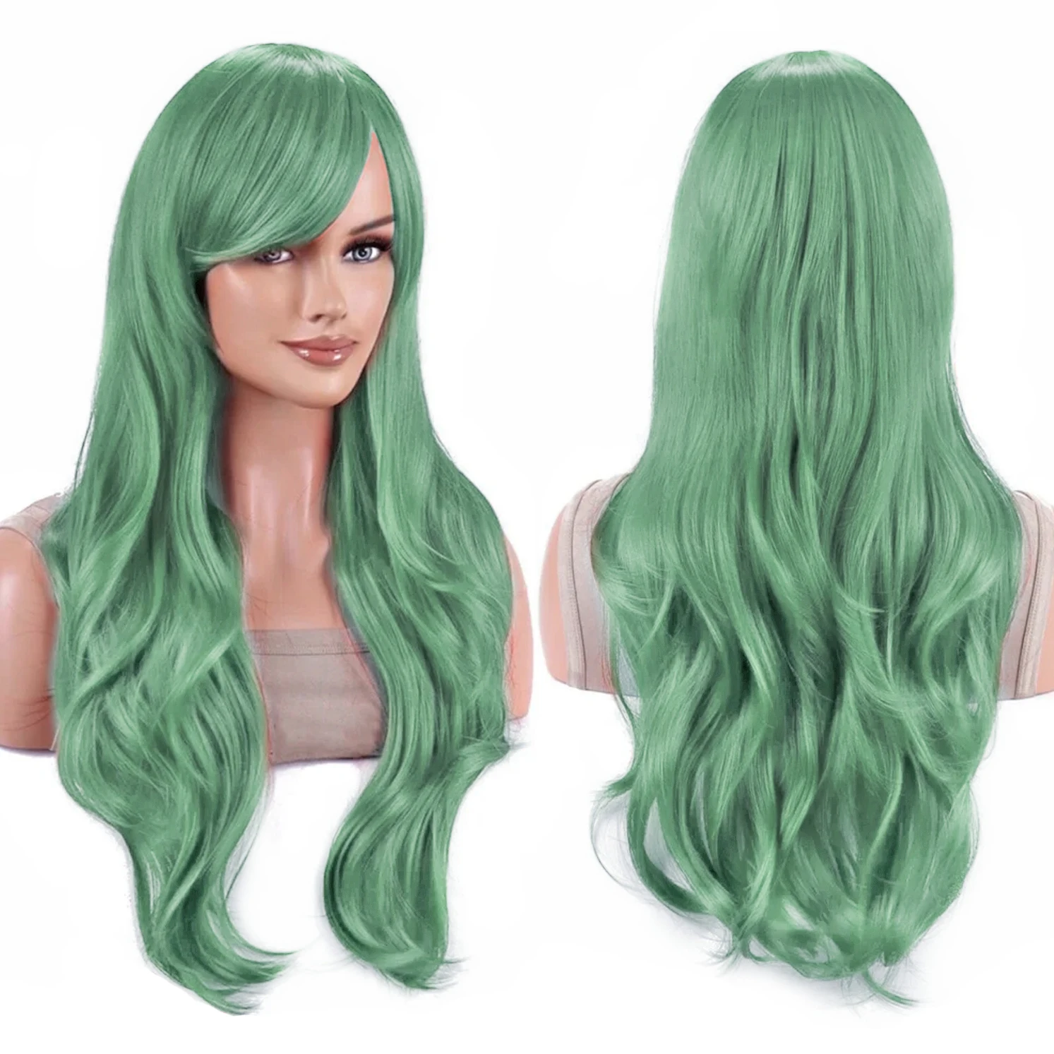 70cm Long Colorful Synthetic Hair Water Wavy Cosplay Wigs with Bangs Costume Wig for Women image 6