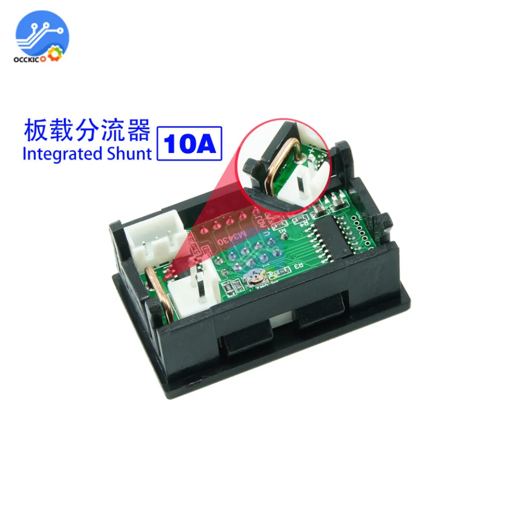 Mini Digital Voltmeter Ammeter DC 100V 10A Panel Amp Volt Voltage Current Meter Tester 0.56" Blue + Red Dual LED Display