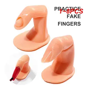 1~8PCS Fake Finger Model Nail Art Display Tips Style Nail Swatch Polish Stand Practice Acrylic Palette Manicure Accessories Tool