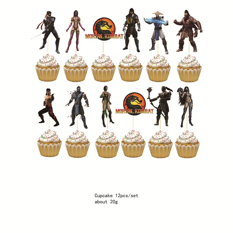 MORTAL KOMBAT Kids Birthday Party Decoration Paper Cup Plate Napkin Festival Party Supplies Baby Shower Disposable Tableware Set