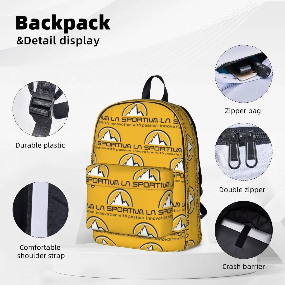 La Sportiva Merch Backpacks Large Capacity Student Book bag Shoulder Bag Laptop Rucksack Waterproof Children School Bag