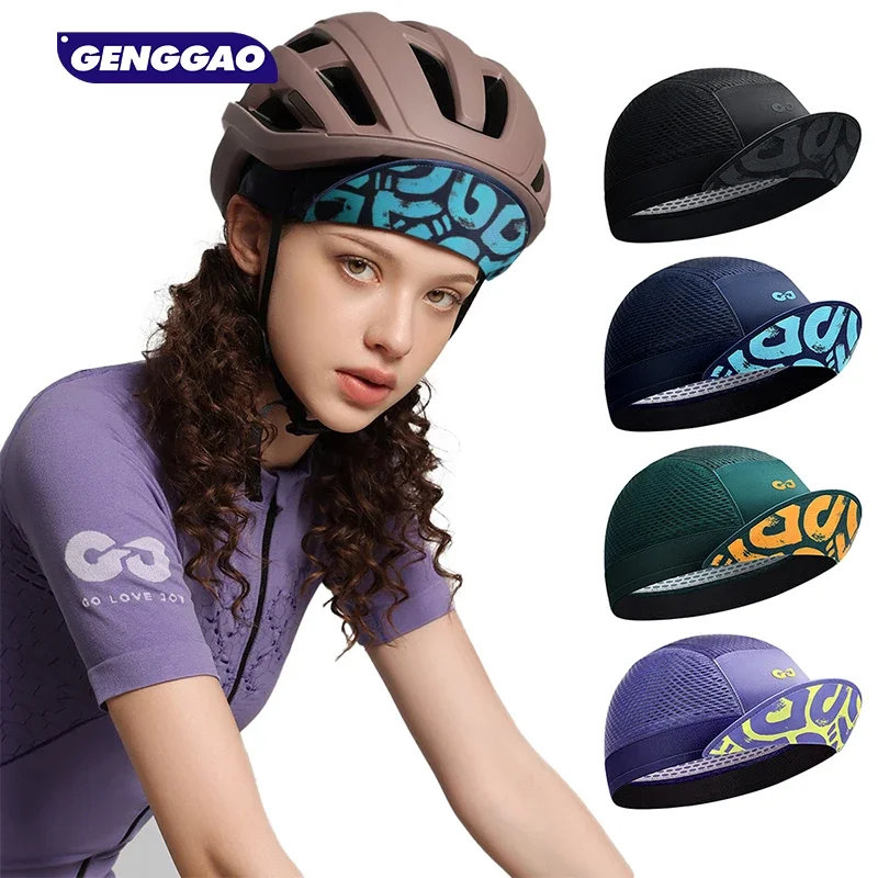 サイクリング用冷却スカルキャップ,サンバイザー付きヘルメットライナー,男性と女性用のランニングキャップ,ヘルメット下,1個