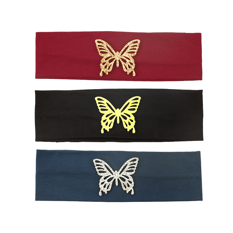 Baby Girls Butterfly Cotton Headbands Casual Fashion Soft Elastic Headwear Girls Kids Childs Hair Accessories Toddler Hair Bands