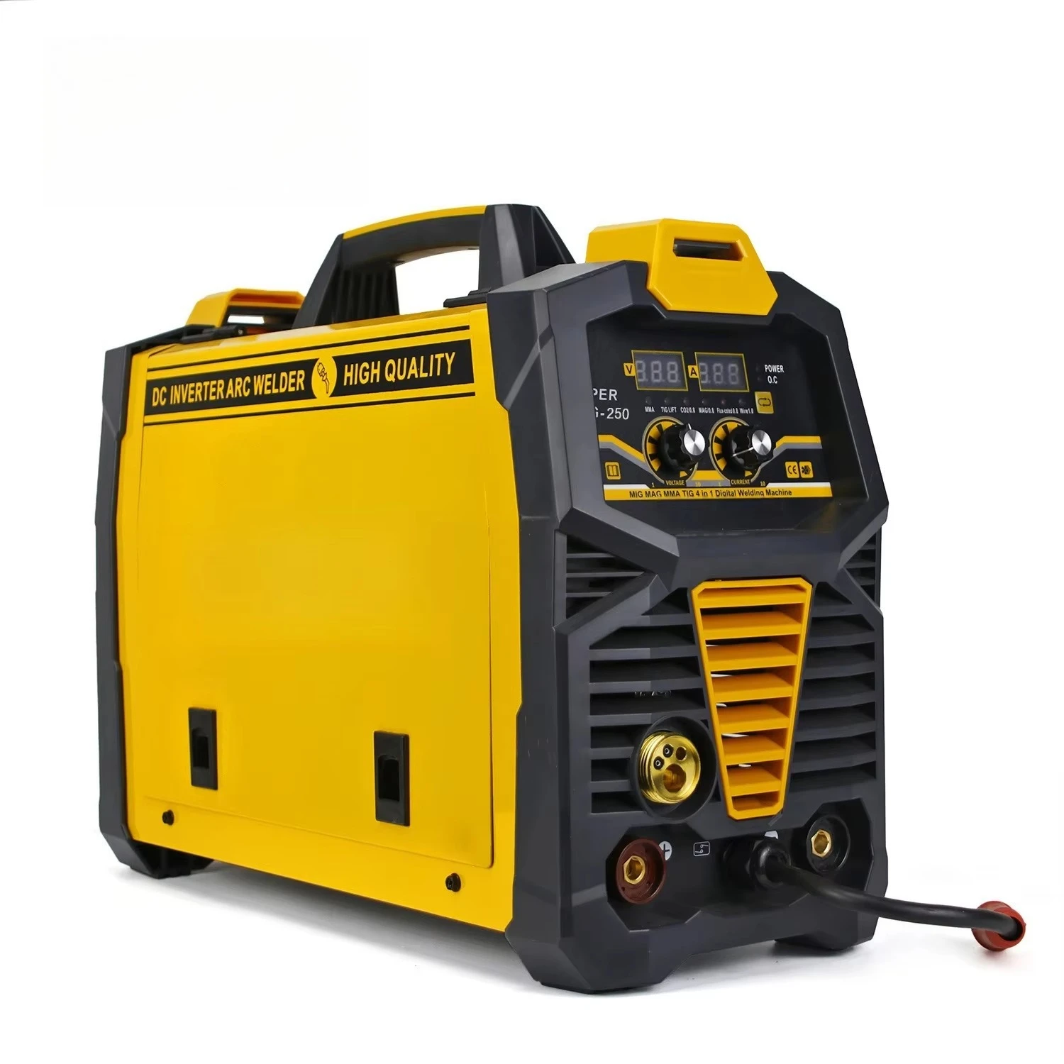 Industrial 4-in-1 Multi-process Welding Machine MIG/MAG/MMA/TIG-250 Inverter Welder, 220V Gas/Gasless for Stainless Steel