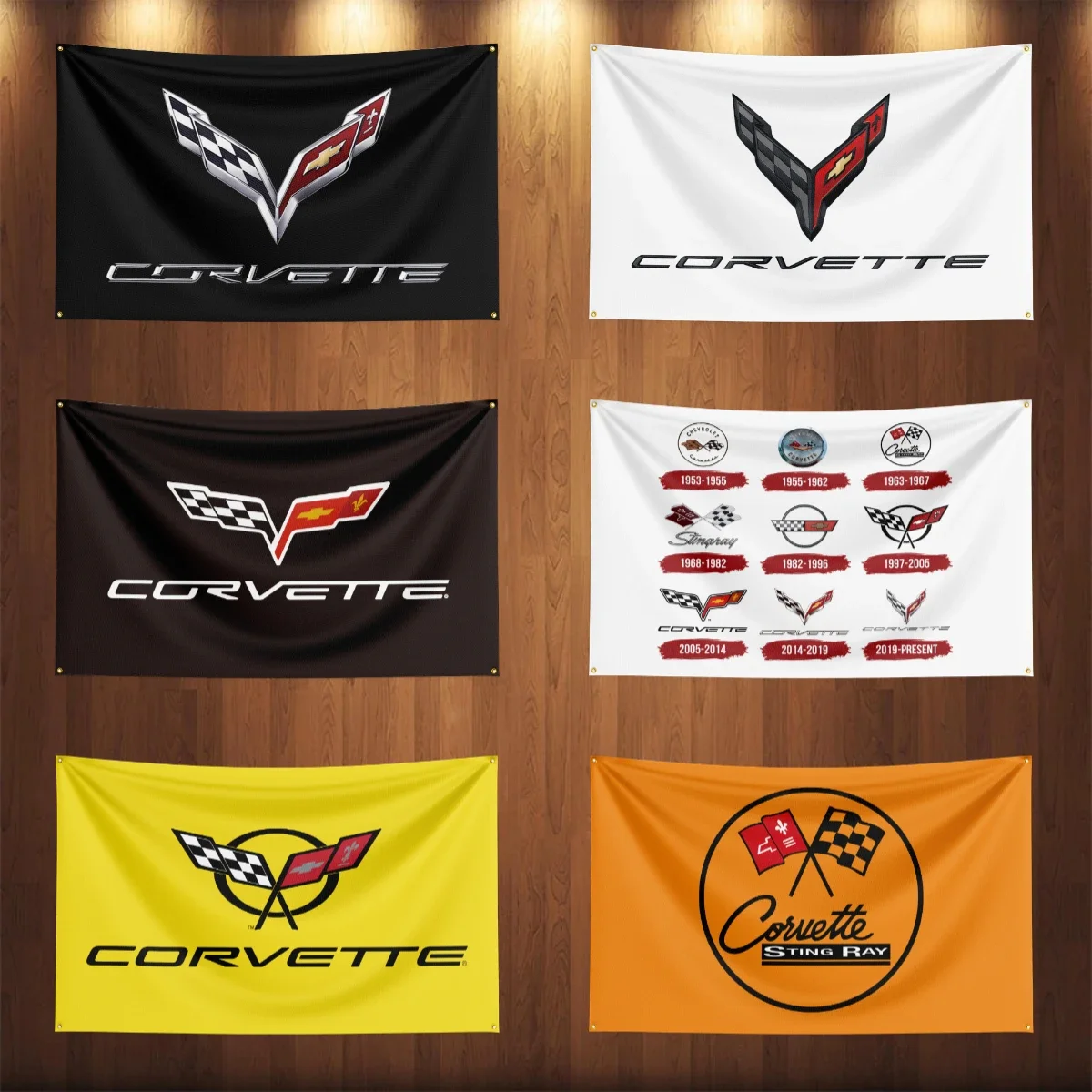 90x150CM Corvettes Car Flag Banner For Car Racing Decoration Poster Tapestry Polyester Outdoor Home