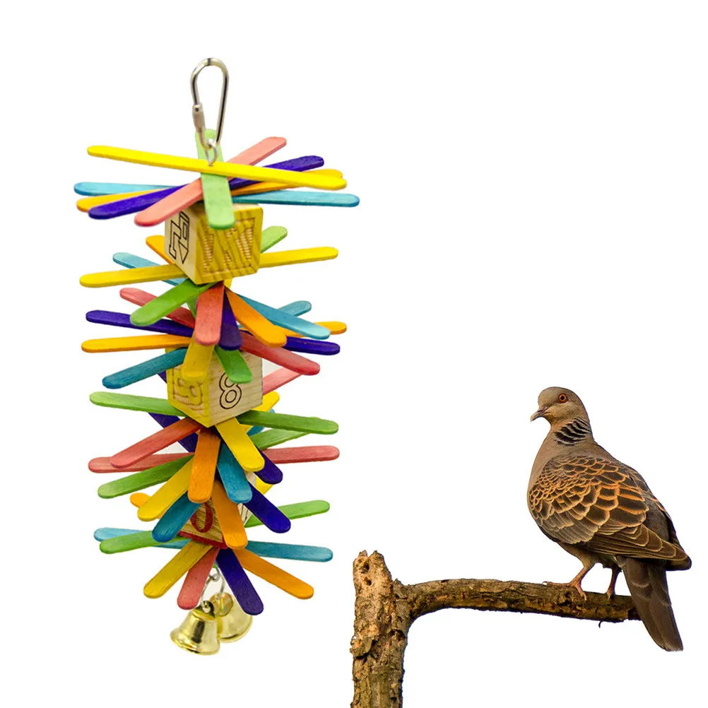 

Parrot Bird Hanging Playground Bright Color Climbing Nest Safe Pet Bite Cockatiel Parakeet Chew Cage Pet Bite Toy