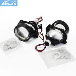 Ronan 40W 3inch Bi-Led Projector Lens 4.3K 6K 2000LUX for H1 H4 H7 9005/9006 Socket Car Headlight Retrofit Upgrade Full Kit