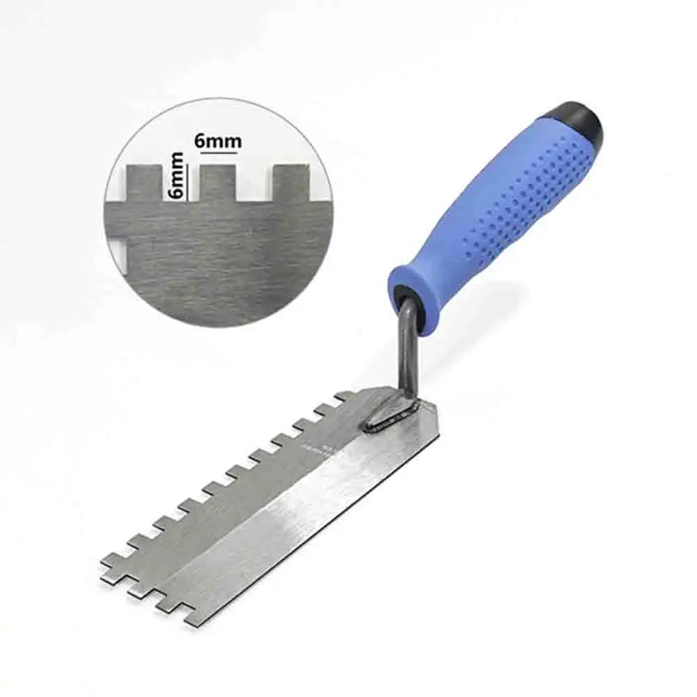 Metalen plamuurplamuur Troffel Antisliphandvat Gladde afwerking Gemakkelijk te gebruiken Vierkante ingekerfde pleisterschraper voor professioneel gebruik