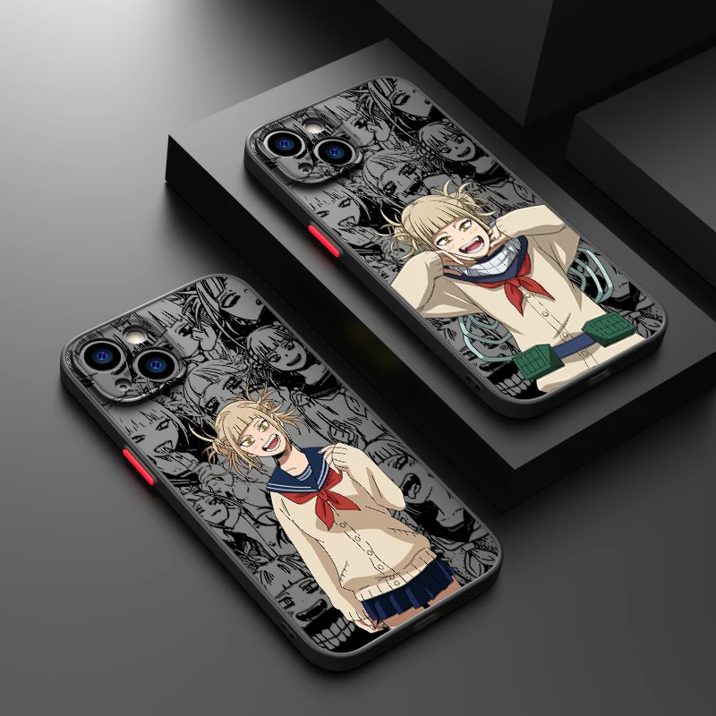 Anime Himiko Toga Phone Case For Apple iPhone 15 14 13 12 11 XS Mini Pro Max 8 7 XR X Matte Frosted Translucent