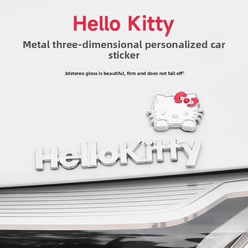 

KAWAII Sanrio HelloKitty Car Metal Sticker Anime Cartoon 3d Car Sticker Cute Car Decoration Sticker Accessories Birthday Gifts