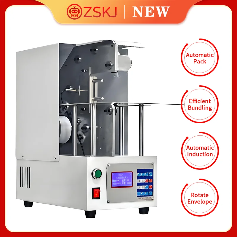 ZSKJ Semi-automatic Film Wrapping Machine Customized Automatic Bundling Wire and Cable Packing Film Gluing PE