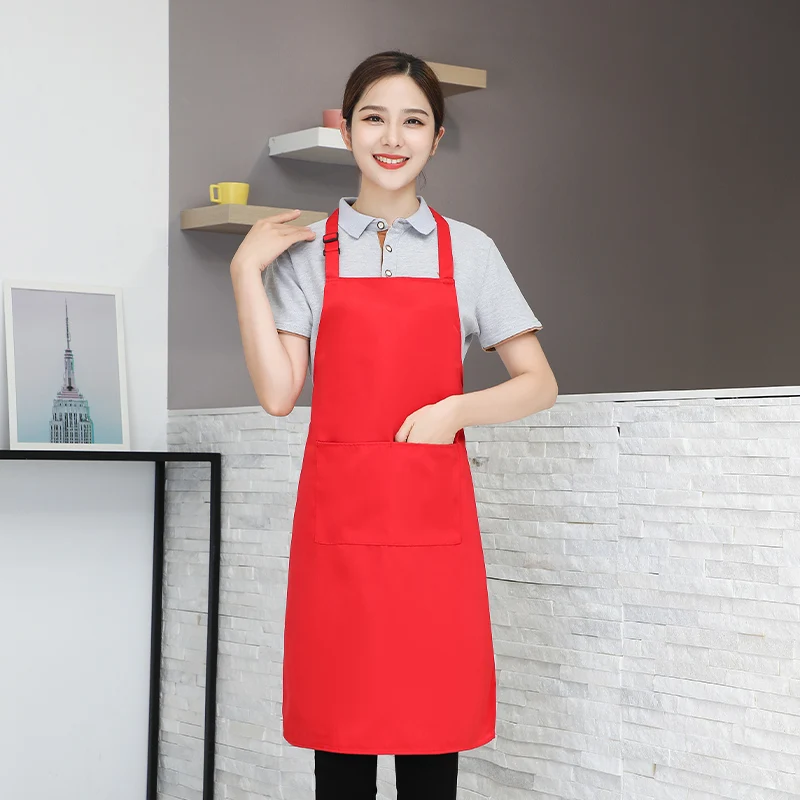 Adjustable Kitchen Cooking Apron Unisex Household Solid Color Chef Waiter Barbecue Hairdresser Beauty and Nail Studio Apron