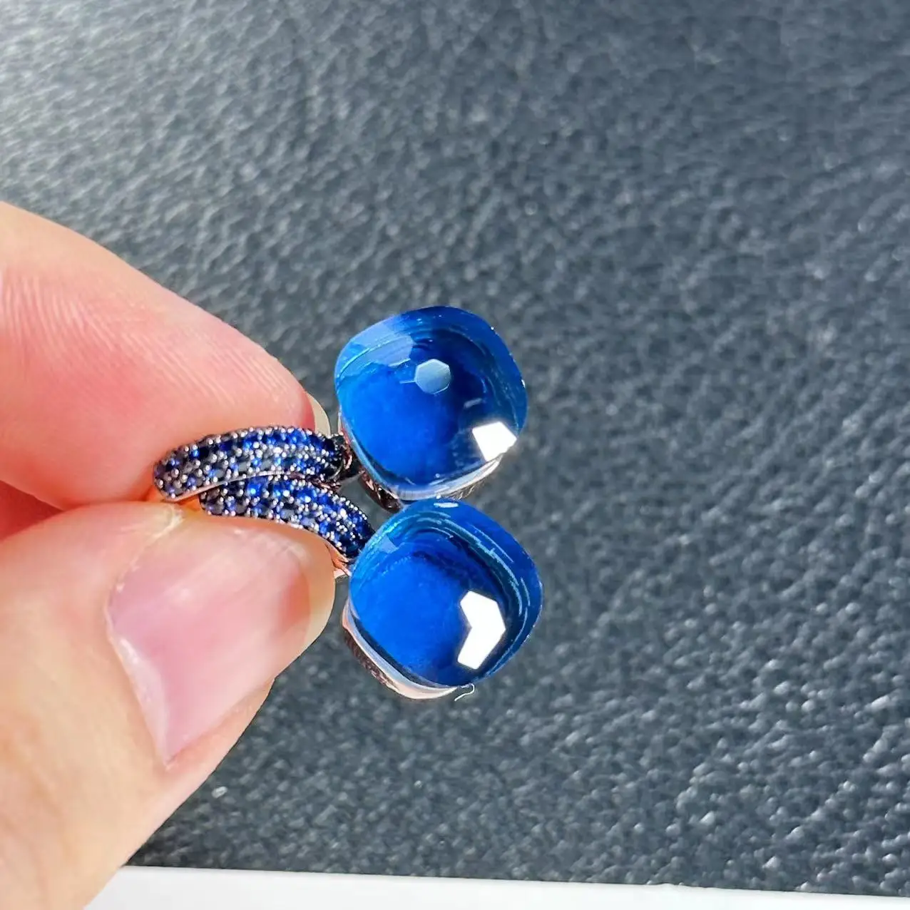 

10.6mm Classic Nudo Crystal Earrings Inlay Blue Zircon Royal Blue Topaz Earrings Fashion Jewelry Gift For Women