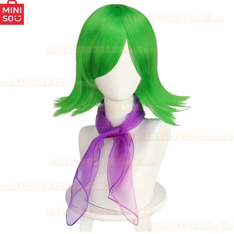 Binnenstebuiten 2 walging vreugde cosplay pruik groen blauw kort haar film cartoon anime rollenspel meisjes aankleden rekwisieten pruiken hoofddeksel