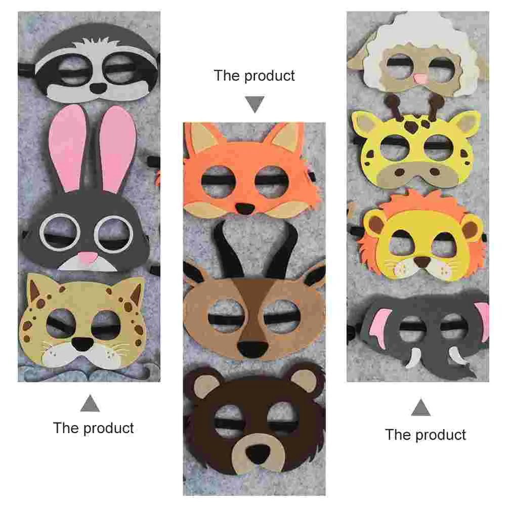 10 Pcs Animal Cosplay Felt Goggles Child The Mask Kid Face Cover for Halloween Party