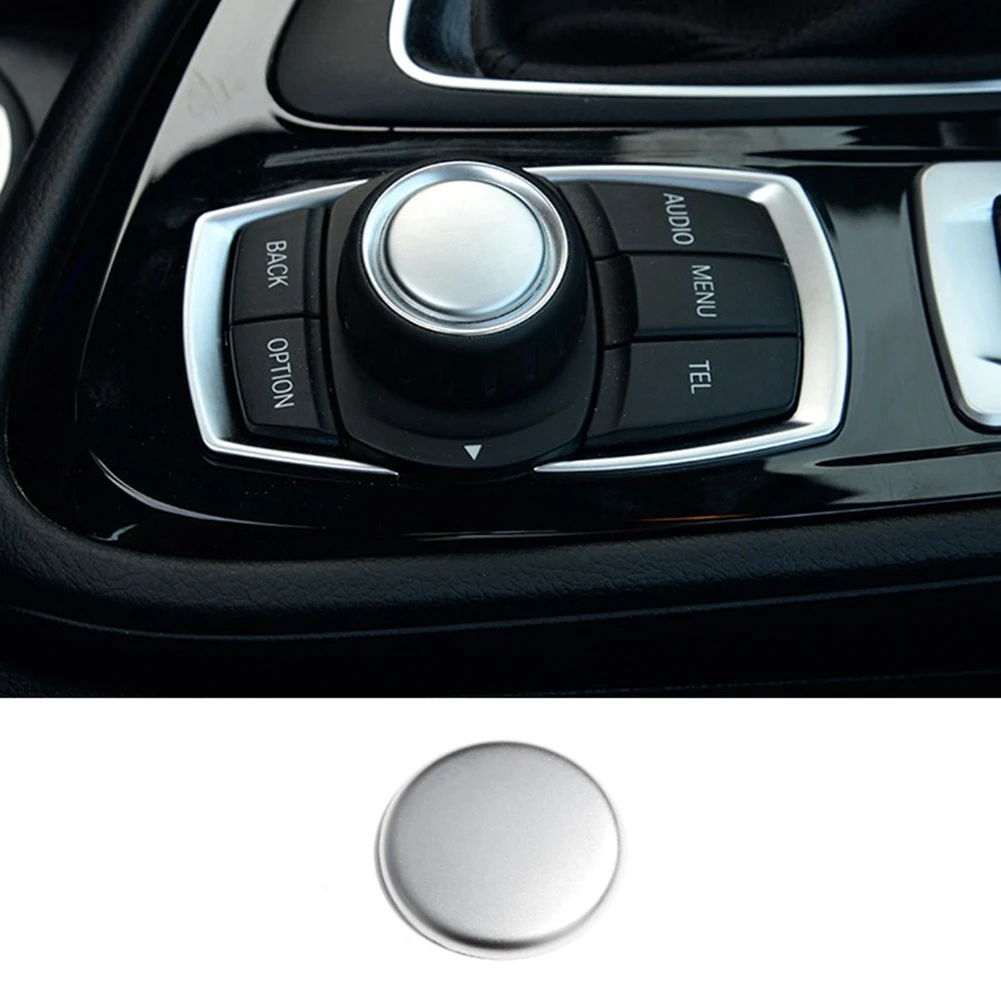 Car Multimedia Knob Button Cover Trim Stickers Decor for -BMW 1 2 3 4 Series X1 F48 X3 X5 3GT Accessories,Silver