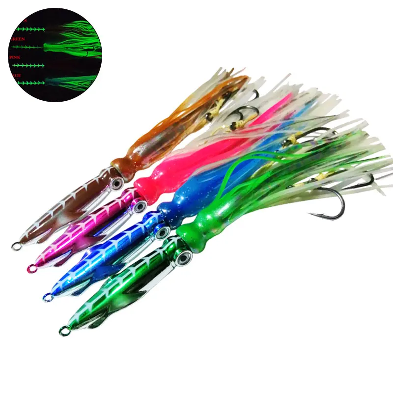 AS 1PC Inchiku 60g100g120g150g200g Metal Head Slow Pitch Jig Wire Bait Octopus Skirt Fishing Jigging Lure Artifial Pesca Leurre