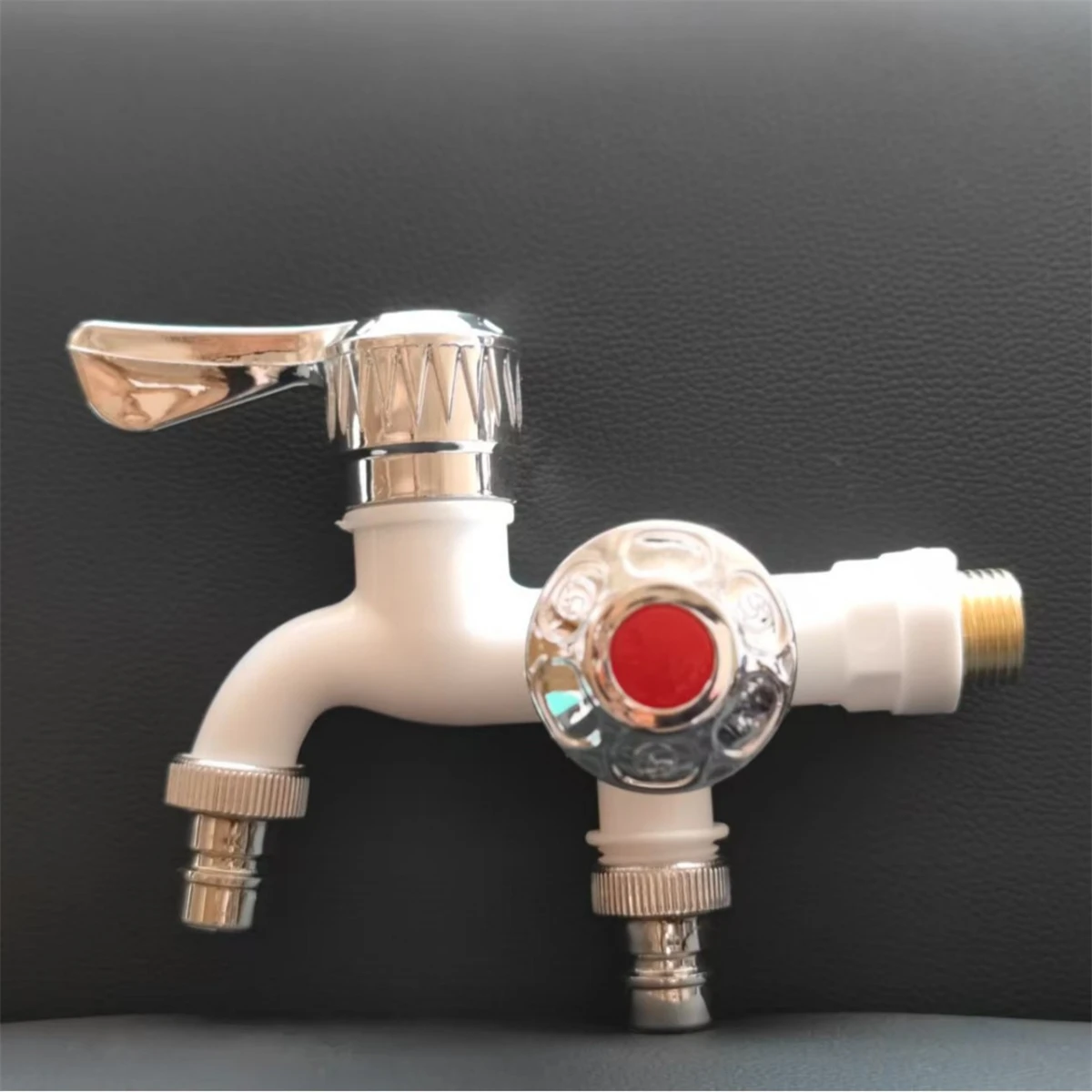 Kitchen Dual-Control ABS Faucet 1/2" Threaded Connection Water Saving Bathroom Shower Tap Washing Machine Dual-Use Splicer 1Pc